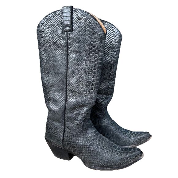 Idyllwind Black Snakeskin Cowboy Boots - Picture 1 of 14